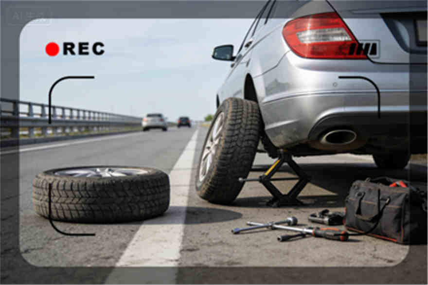 谢通门高速公路爆胎-汽车换轮胎